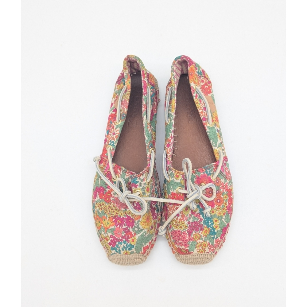 Sperry Katama Colorful Floral Print Espadrilles Boat Slip On Shoes Size 8.5